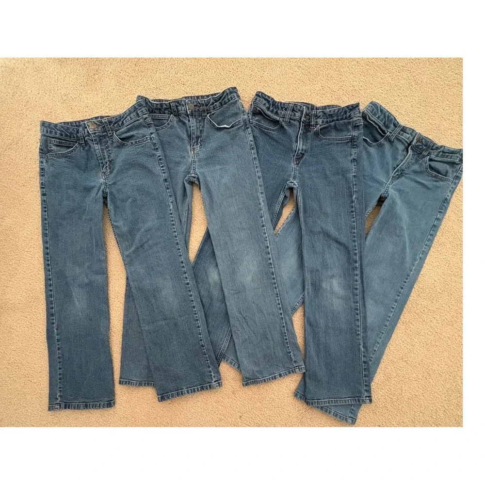 Bundle of 4 - Carhartt Kid Jeans Size 12 Denim Bootcut Adjustable Waist BD8374-B